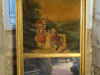 Vente aux enchères Trumeau XIXème de style Louis XVI ornée d'une huile sur toile "jeune m