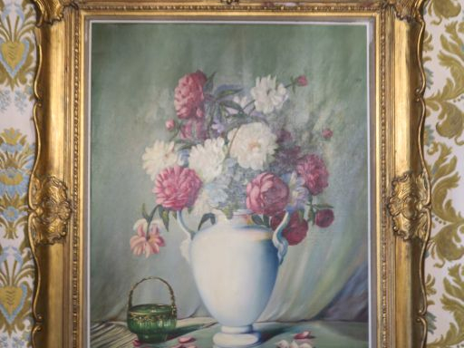 LACOMTE. "nature morte aux bouquets".  Huile sur toile signée en bas à