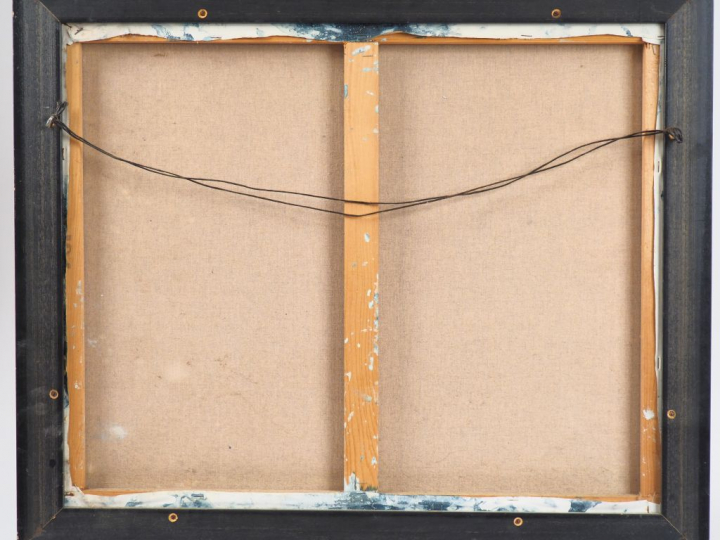 Yves CORBASSIERE. "composition". Huile sur toile signée en bas à droit