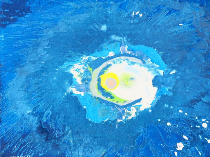 Yves CORBASSIERE. "composition". Huile sur toile signée en bas à gauch