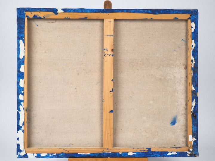 Yves CORBASSIERE. "composition". Huile sur toile signée en bas à gauch