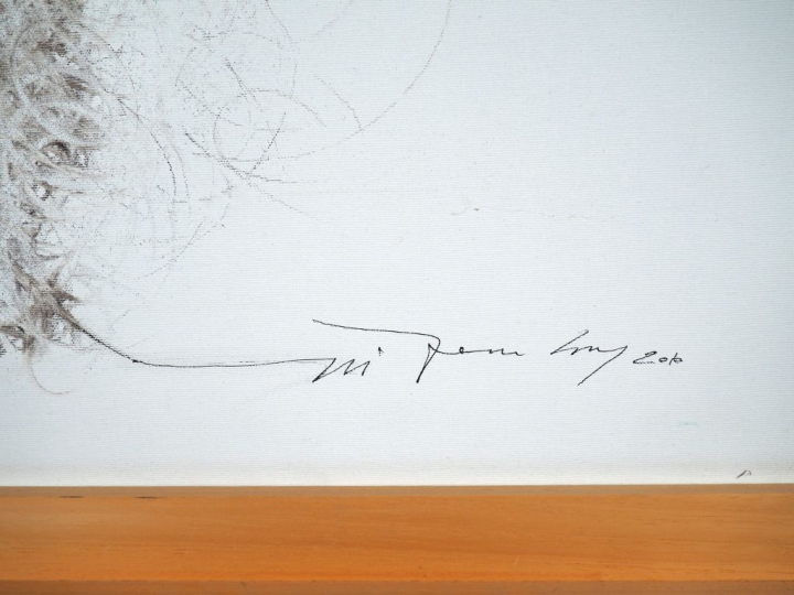 DI SAMBUY. "le violoniste".  Huile sur toile, signée en bas à droite D