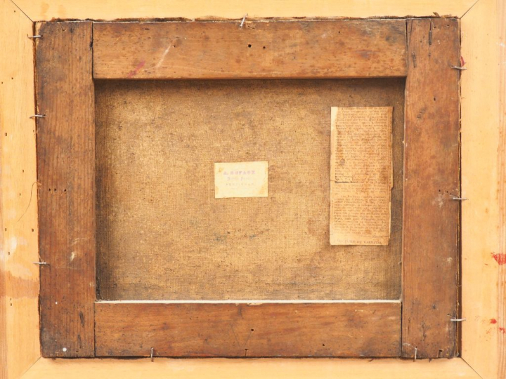 Alexandre  DUFAUX. "Le bouquet de roses". Huile sur toile, signée en b