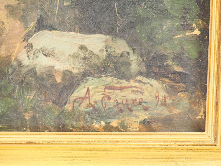 Alphonse FAURE. "l'attelage". Huile sur toile, signée en bas à droite 