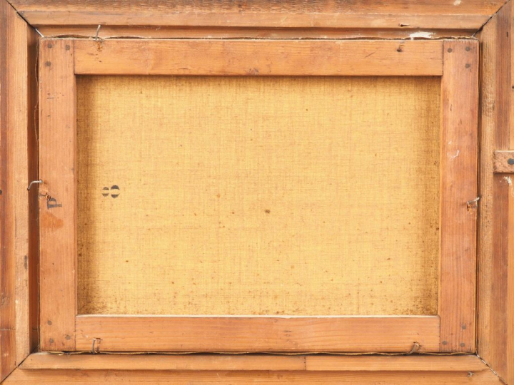 Octave GALLIAN. "Bord de mer en méditerranée". Huile sur toile, signée