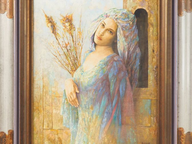 G. GUINE. "l'élévation" Huile sur toile, signée en bas à droite Dim. 6