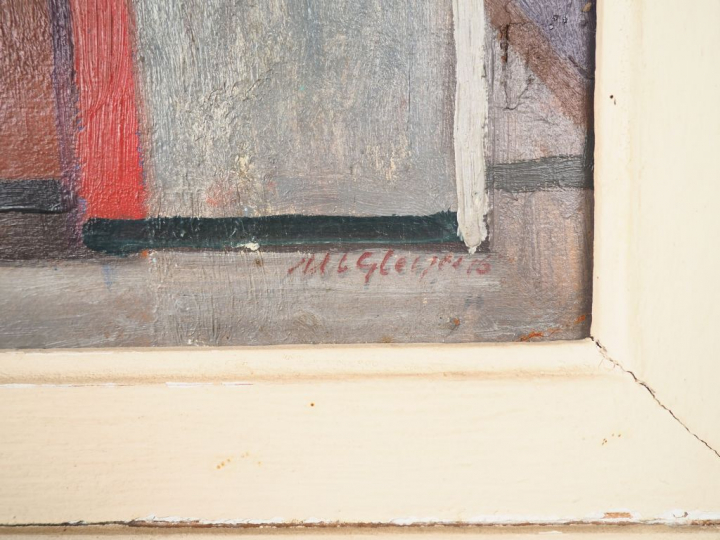 Albert GLEIZES (1881-1953) "Nature morte aux bouteilles, 1916" Huile s