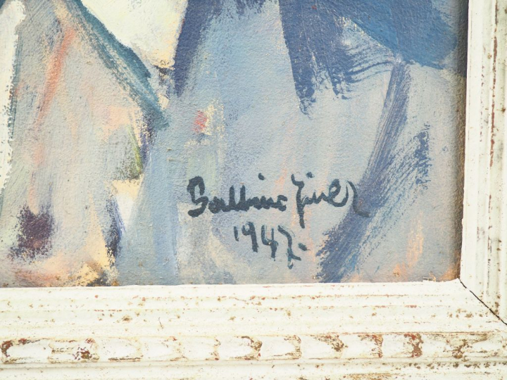 Balbino GINER.  "Portrait d'homme" Huile sur toile, signée en bas à dr