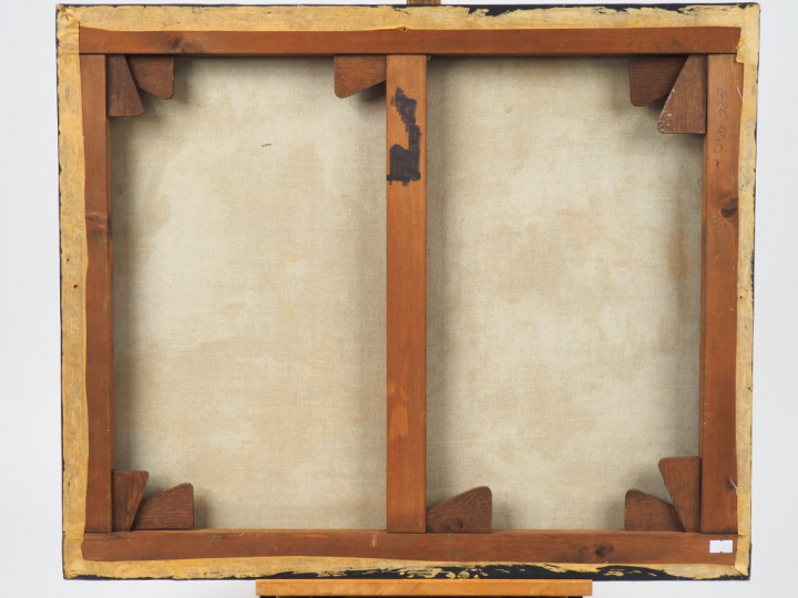 Henri GOETZ. "Nature morte abstraite". Pastel à l'huile sur toile, sig