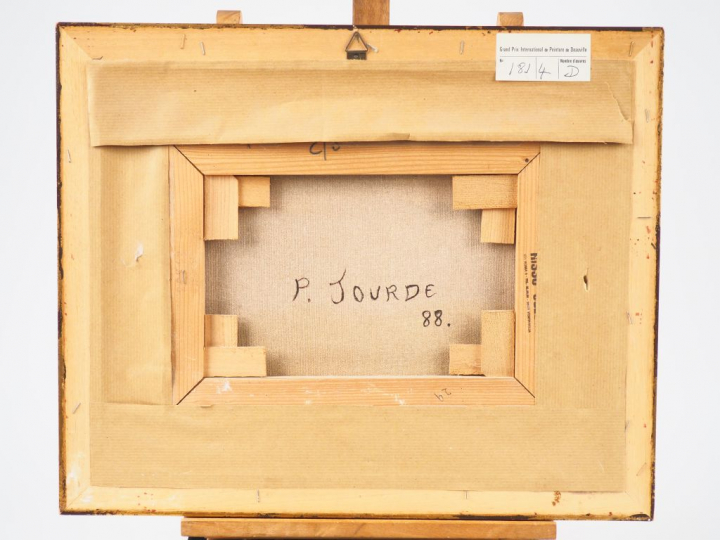 Patrick JOURDE.  "Auribeau sur Siagne" Huile sur toile, signée en bas 