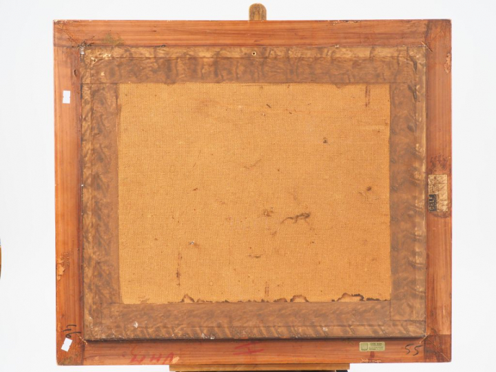 Pinchus KREMEGNE. "Nature morte aux fleurs et aux fruits" Huile sur pa