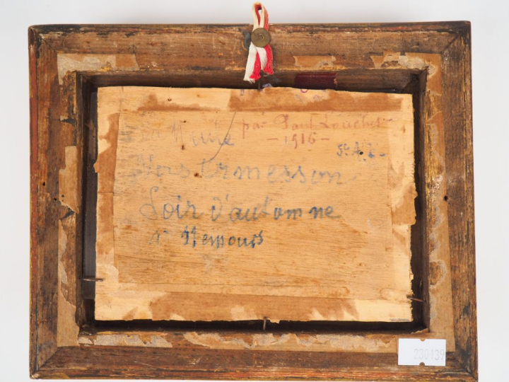 Paul LOUCHET.  "Meule de foin en été" Huile sur panneau, signée en bas