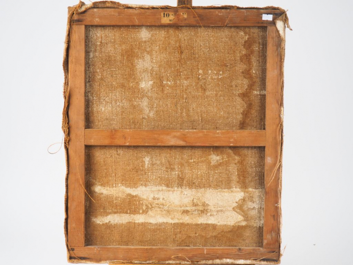 Lucien MAILLOL.  "Bouquet de roses dans un vase" Huile sur toile, sign