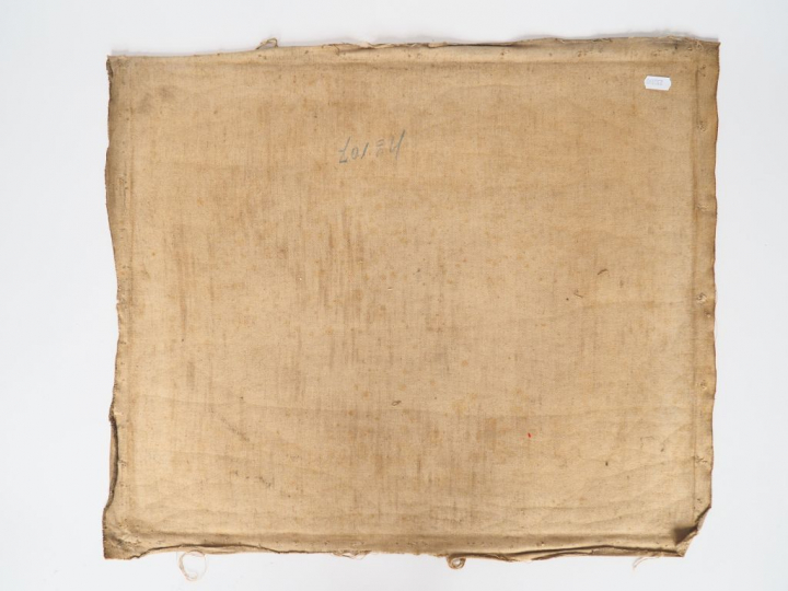 Léon PARENT. "paysage lacustre" Huile sur toile, signée en bas à droit