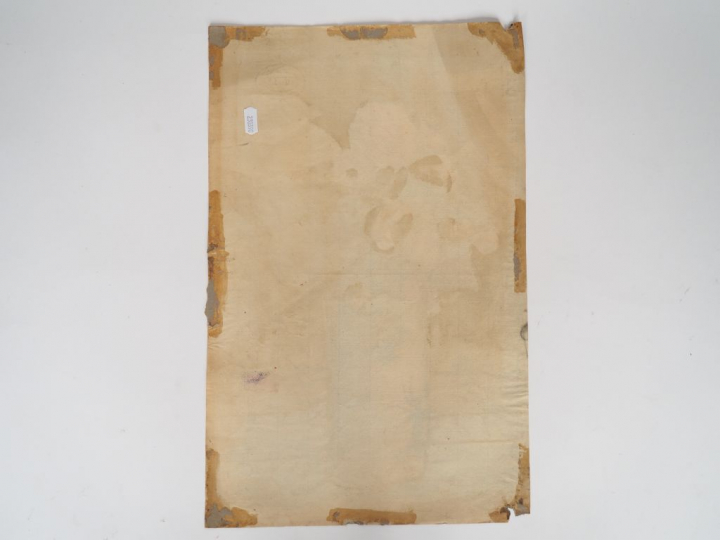 Léon PARENT. "nature morte au bouquet de fleurs" Aquarelle, signée en 