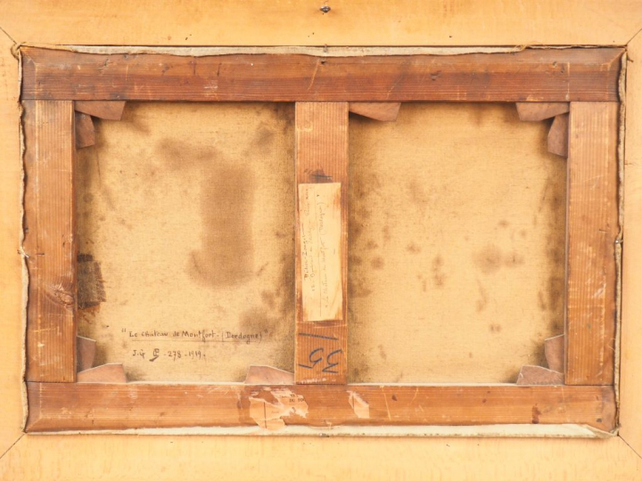 Didier POUGET. "le château de Montfort" Huile sur toile signée en bas 