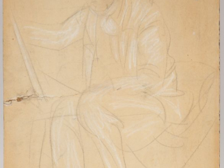 Vente aux enchères Germaine QUILLOT. "portrait de Gen Paul". Dessin au crayon. (accidents