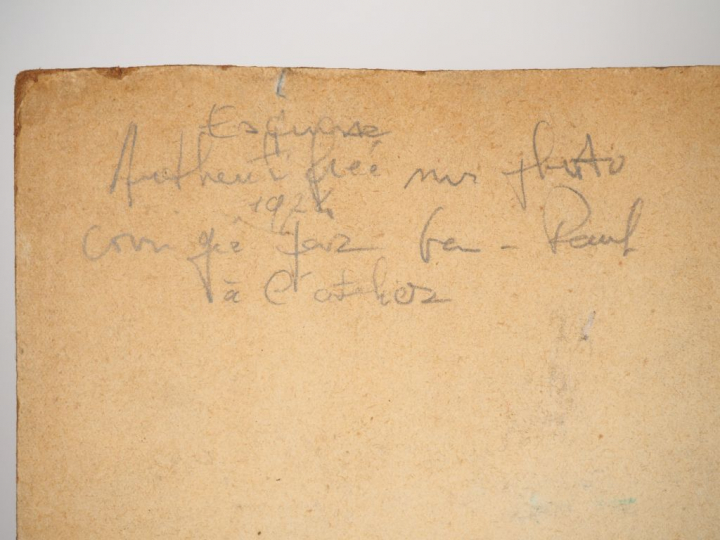 Germaine QUILLOT. "portrait de Gen Paul". Dessin au crayon. (accidents