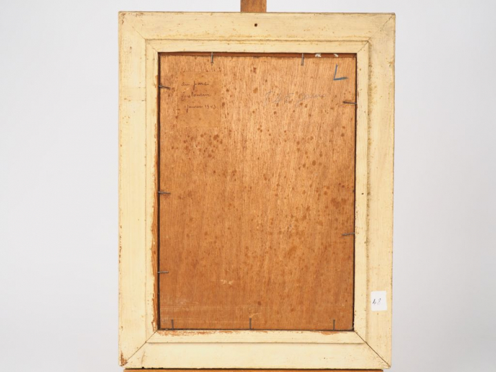 Albert REGAGNON. "Au parc toulousain". Huile sur panneau, signée en ba