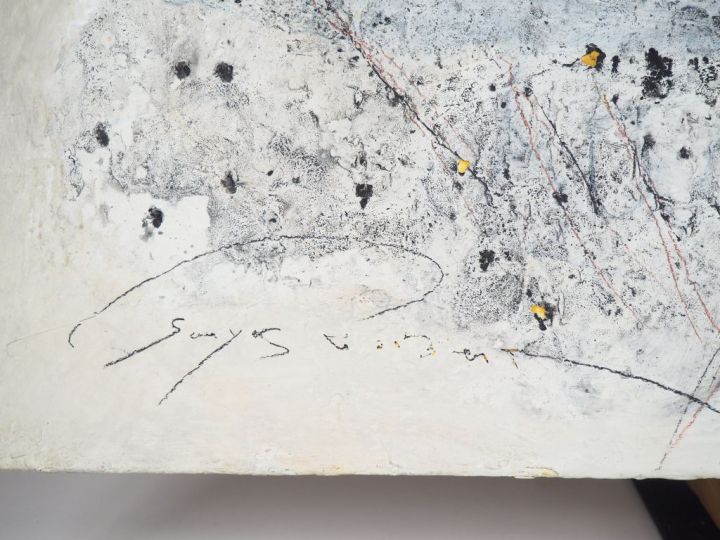 Robert SANYAS. "Hephaïstos" Huile sur toile, signée en bas à gauche et