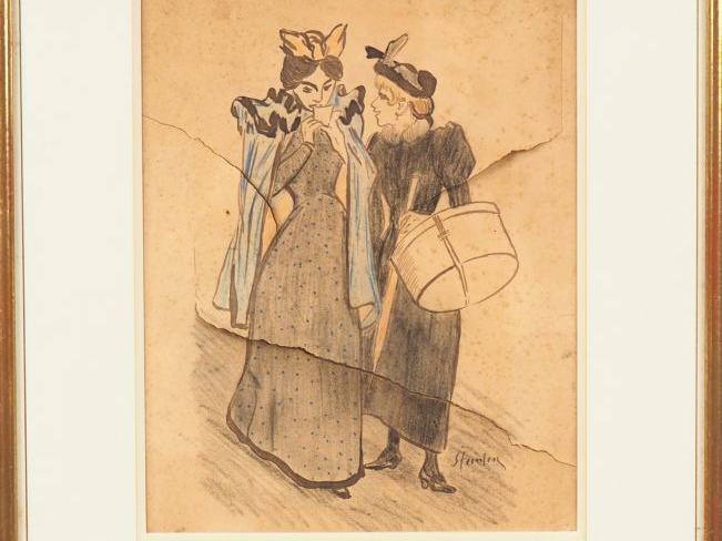 Théophile Alexandre STEINLEN.  "Le jeune homme et la blanchisseuse" De