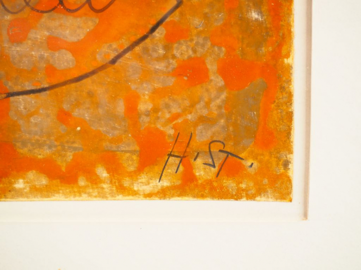 R. STRUPLER.  "La ville" Gouache, monogrammée en bas à droite Dim. 42 