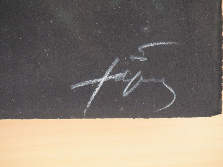 TAPIES.  Lithographie hors commerce signée en bas à gauche. Dim. 58 x 