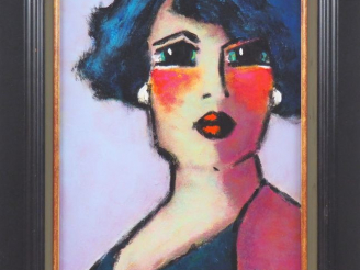 Vente aux enchères TIMMERS. "Portrait" Huile sur toile, signée en bas à droite. Dim. 50 x