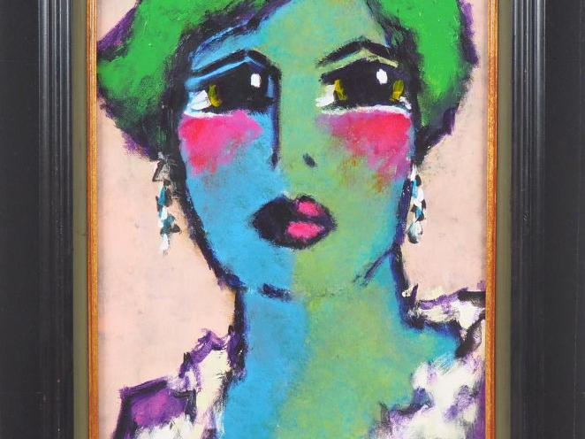 TIMMERS. "Portrait" Huile sur toile, signée en bas à droite. Dim. 50 x