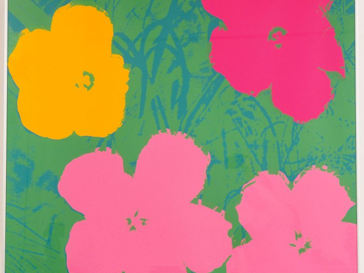 Andy WARHOL.  "Fleurs". Impression en couleur. Published by Sunday by 