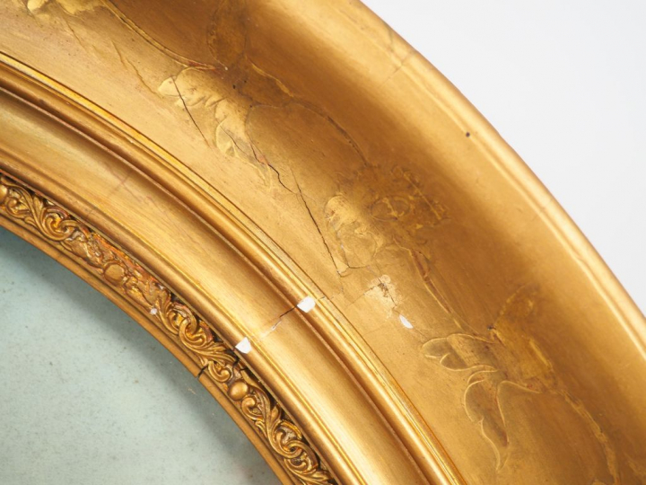 Ecole française XIXème. "jeune bergère" Pastel dans un cadre en médail