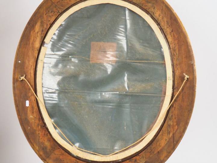 Ecole française XIXème. "jeune bergère" Pastel dans un cadre en médail