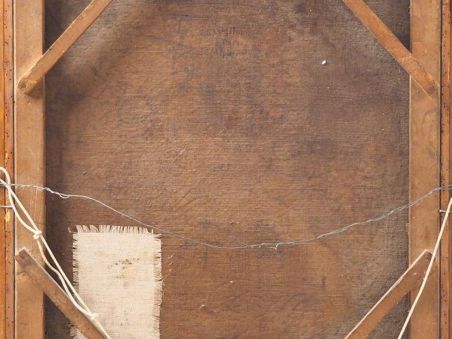 Ecole française XIXème. "portrait de jeune fille pensive" Huile sur to