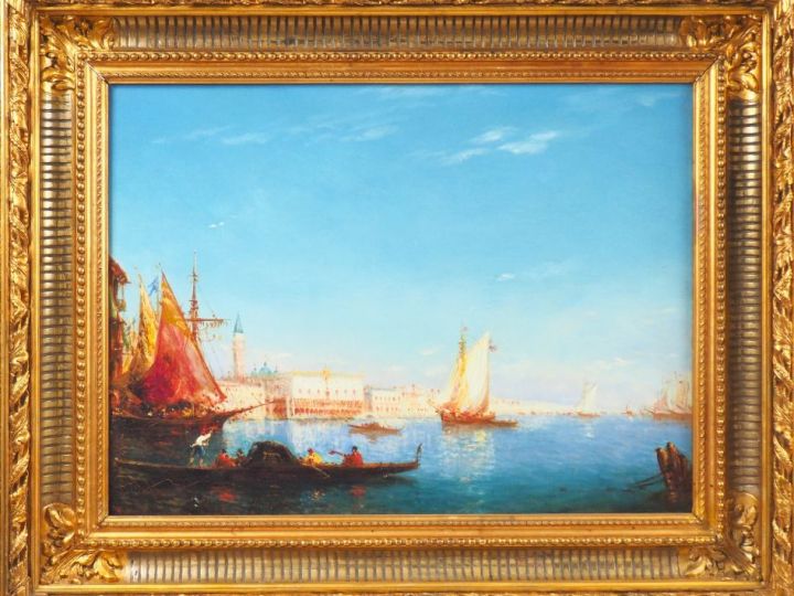 Ecole française XIXème. "Venise le Grand Canal" Huile sur toile Dim. 5