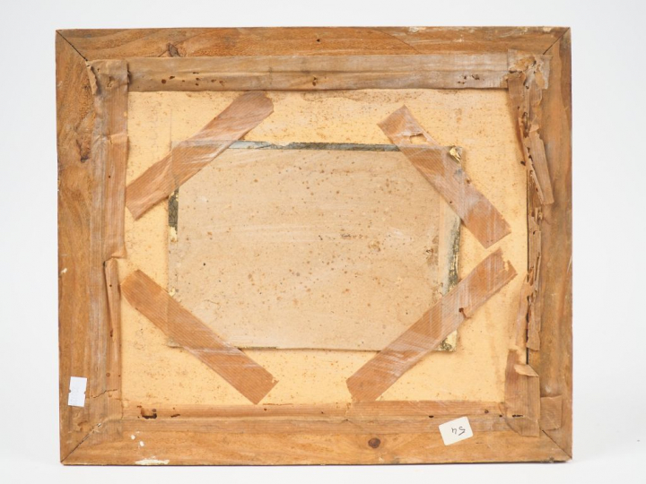 Ecole française XXème. "Les militaires". Aquarelle, signée en bas à dr