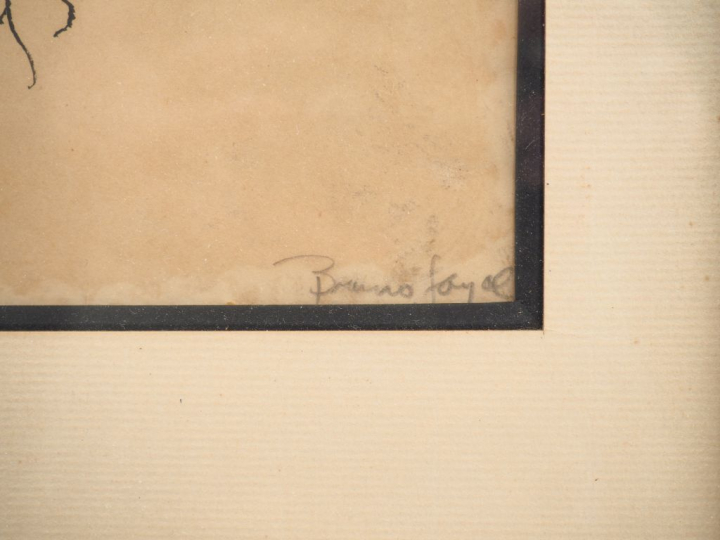 Ecole française XXème. "Etude de jeune femme nue" Dessin à la plume, s