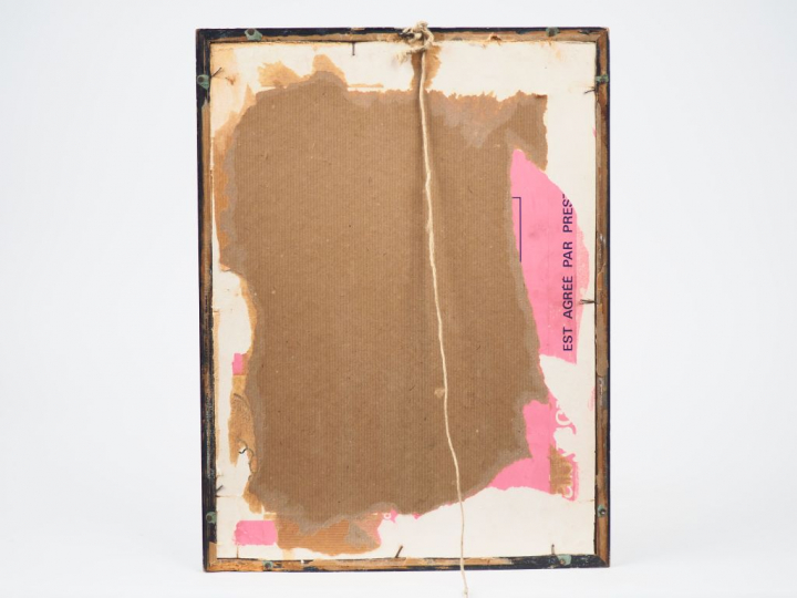 Mario CAVAGLIERI.  "Giulietta (?) au piano" Huile sur carton, signée e