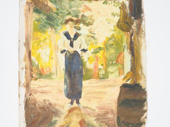 Mario CAVAGLIERI.  "Jeune fille à Zermatt" Huile sur toile, titrée et 