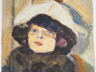 Vente aux enchères Mario CAVAGLIERI.  "Jeune femme" Huile sur toile Dim. 25 x 30 cm