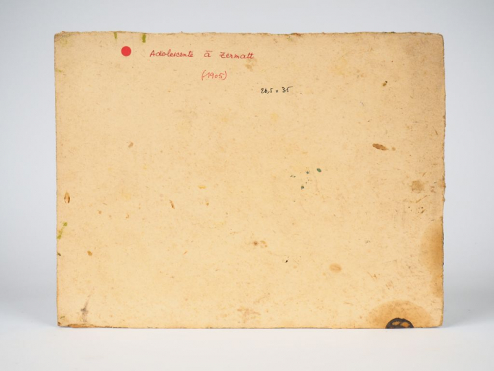 Mario CAVAGLIERI.  "Adolescente à Zermatt" Huile sur carton, titrée et