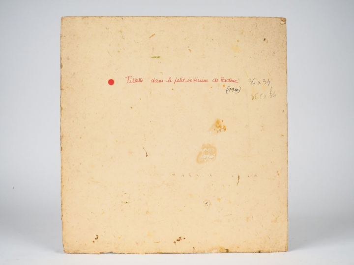 Mario CAVAGLIERI.  "Fillette dans le petit intérieur de Padoue" Huile 