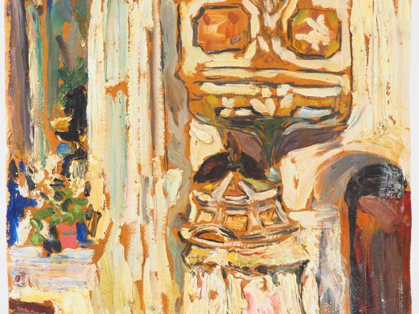 Mario CAVAGLIERI.  "Chaire au Tyrol" Huile sur carton, titrée et datée