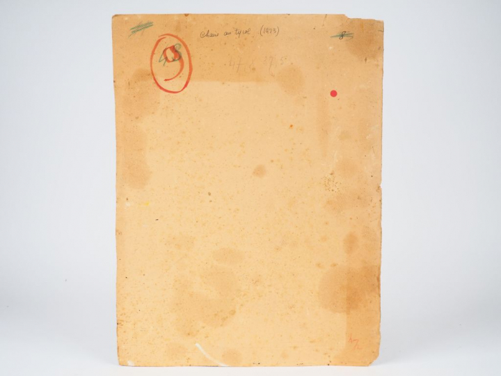 Mario CAVAGLIERI.  "Chaire au Tyrol" Huile sur carton, titrée et datée