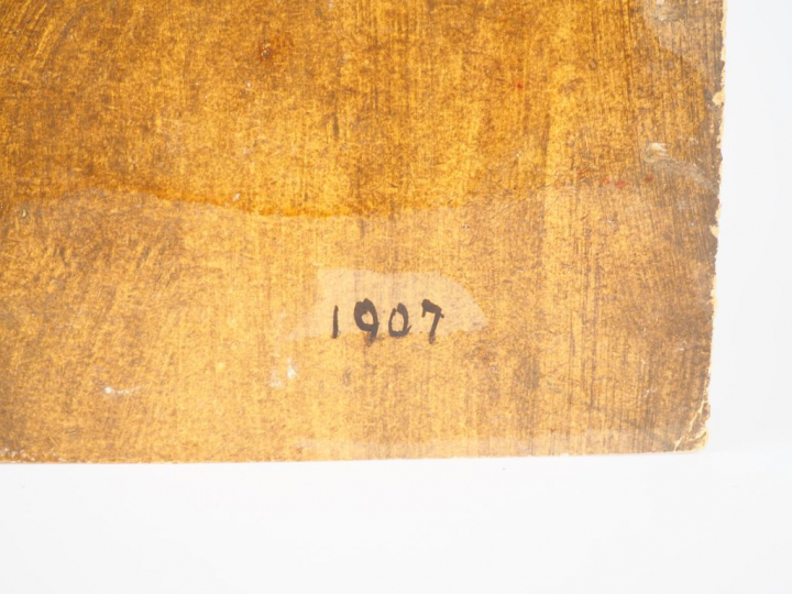 Mario CAVAGLIERI.  "Vieillard à la barbe blanche" Huile sur carton, si