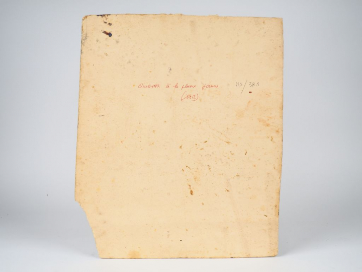 Mario CAVAGLIERI.  "Giulietta à la plume jaune" Huile sur carton, titr