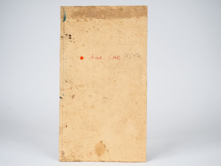 Mario CAVAGLIERI.  "La visite" Huile sur carton, titrée et datée au do