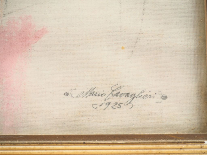 Mario CAVAGLIERI.  "Elégante" Pastel, signé en bas à droite et datée 1