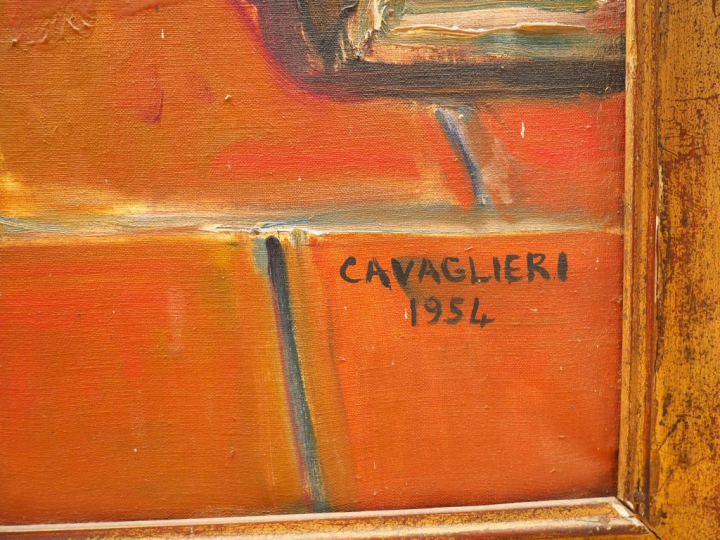 Mario CAVAGLIERI. "Nicole" Huile sur toile, signée en bas à droite et 