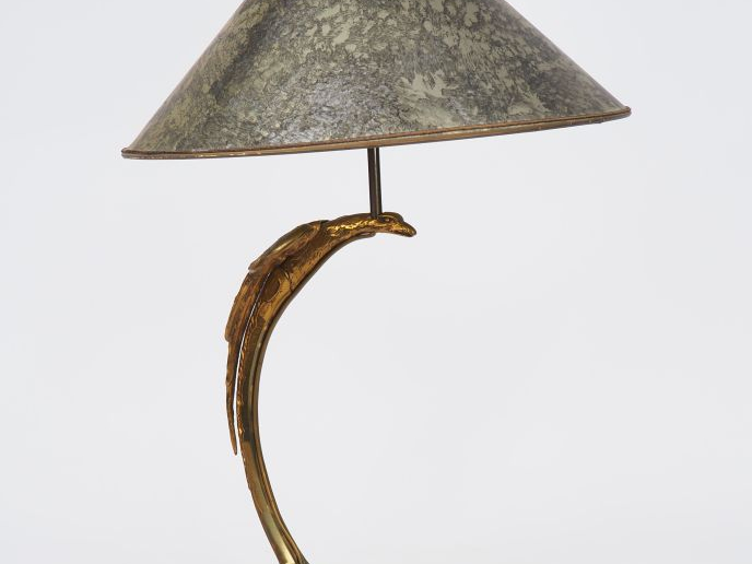 Charles RANC. Lampe en bronze doré en forme d'aigle Signée  Dim. 37,5 