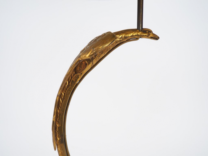 Charles RANC. Lampe en bronze doré en forme d'aigle Signée  Dim. 37,5 
